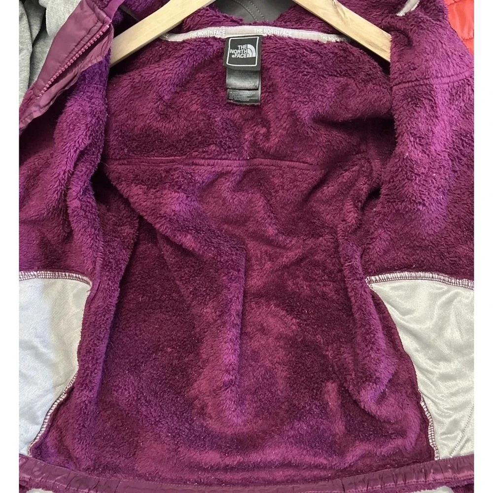 Girls The North Face OSO Fleece Hoodie Jacket Magenta‎ Pockets Small 7/8